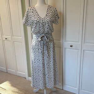 Sienna Sky Blue and White Midi Dress